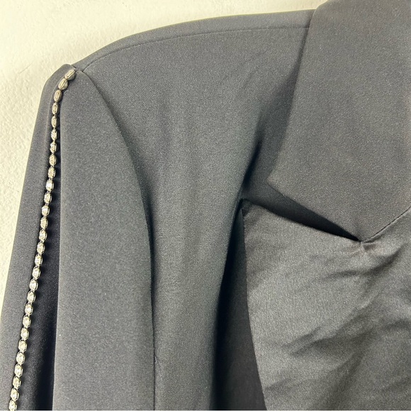 NWT Naked Wardrobe cropped The Statement rhinestone sleeve blazer size: XL - Picture 4 of 11
